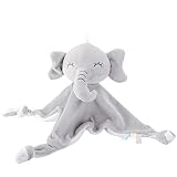 Lekebaby Schmusetuch Elefant,Schnuffeltuch 0+ Monaten Kuscheltuch für Babys & Kleinkinder-Baby Kuscheltier(grau)
