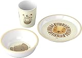 HABA 305954 - Geschenk-Set Melamingeschirr An die Teller, fertig, los!, Geschirr ab, Bunt