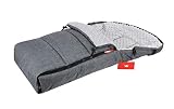 BABYLUX Fußsack 90cm MINKY Kinderwagen Buggy Babyschale Thermo +/ Muff Handmuff Winterfußsack (Grau + Minky Grau)