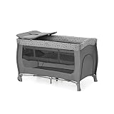 Hauck Reisebett 4 in 1 Sleep N Play Center inkl. Wickelauflage, Neugeborenen-Einhang, Schlupf. Rollen und Transporttasche, ab Geburt bis 15 kg, 120 x 60 cm, Kompakt Zusammenklappbar, Nordic Grau