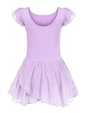 trudge Kinder Ballettkleidung Ballettkleid Mädchen Langarm Baumwolle Balletttrikot Ballettanzug Tanzkleid Tanzbody mit Rock Tütü