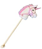 BUSDUGA 2846 Einhorn Steckenpferd mit Sound, 95cm Glitzer-Horn