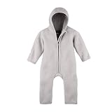 Halfen Walkanzug Baby (100% Made in Germany) - Walk Baby Overall, Babyoverall aus Walkwolle (Bio Natur Schurwolle), Walkoverall mit Kapuze, Flieder, 86-92
