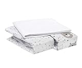 FlyIdeas Spannbettlaken für Beistellbett 90x55 cm, 3 STK - 100% Zertif. Baumwolle 2 Spannbettlaken + 1 Matratzenschoner Wasserdicht für Babybettchen Fabimax Babybay 50x90 / 60x90 / 40x90 / 45x90