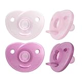 Philips AVENT Soothie – BPA-freier Schnuller für Babys von 0 bis 6 Monaten, rosa/hellrosa (Modell SCF099/22)