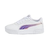 PUMA Carina 2.0 Holo PS Sneaker, White Silver, 35 EU