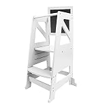 Kinder-Tritthocker, Kinder-Stehturm, Küchen-Tritthocker mit verstellbarer Stehplattform aus Holz, Montessori-Stehturm für Kleinkinder, Kinder-Küchen-Tritthocker