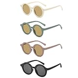 4 Stück Kinder Sportbrille Brille mit UV Schutz, Kinder Runde Sonnenbrille, Kinder Sonnenbrille UV400, Baby Sonnenbrille, mit UV Schutz, Mode Sportbrille Brille, für Kinder von 3 bis 10 Jahren
