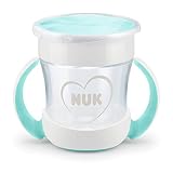 NUK Mini Magic Cup Trinklernbecher | auslaufsicherer 360°-Trinkrand | ab 6 Monaten | praktische Griffe | BPA-frei | 160 ml | Weiß (Herzen)