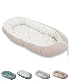 ULLENBOOM Babynest - 100% Oeko-TEX Materialien & Made in EU, Floral Sand - Babynestchen Neugeborene aus kuscheliger Baumwolle, Ideal als Reisebett & Kuschelnest geeignet