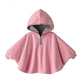 ZUMUii Butterme Netter Baby Winter warme Beiderseitige Wear Kapuze Cape Umhang Poncho Mantel für Kinder Kleinkind Baby Mädchen Jungen, Rosa, 1-3 Jahre