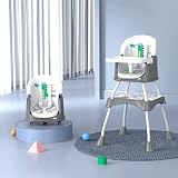 YOLEO Kinderhochstuhl 5 in 1 Baby Hochstuhl, Kombihochstuhl Multifunktion Kinderstuhl mit Abnehmbares Tablett Sicherheitsgurt und Tisch, Wasserdicht Babystuhl - 6 Monaten bis 6 Jahre