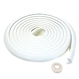 5 Meter L-förmige Tischkantenschutz extra verdicken, Stoßschutz Tisch Möbel Kanten, Schwamm Kissen Schutzkanten Baby Kindersicher, Soft Anti-Kollisions-Stoßstange Streifen, Off Weiß TKD7000 White
