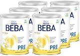 BEBA PRE - Anfangsmilch von Geburt an, Nur Laktose, Ohne Palmöl, Ohne Fischöl, Babynahrung, Baby-Milchpulver, 6er Pack (6 x 800g)