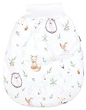 TupTam Baby Strampelsack Schlafsack mit breitem Bund Winterschlafsack für Mädchen Jungen Babyschlafsack, Farbe: Waldtiere/Igel/Rehe, Größe: 6-12 Monate