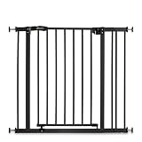 Hauck Treppenschutzgitter / Türschutzgitter Close N Stop incl. 9 cm Verlängerung, für Breiten 84 - 89 cm, ohne Bohren, Einhändiges Öffnen, Beidseitig Schwenkbar, Metall, Schwarz