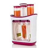 Infantino Squeeze Station,Quetschstation für Babynahrung mit 10 Quetschbeutel,Baby Lebensmittel BPA Frei Quetschie Zubereiter Für Smoothie,Fruchtmus,Baby Brei,Joghurt