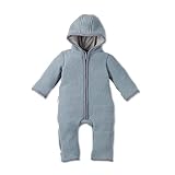 Hofbrucker Baby Walkoverall aus 100% Merino Wolle, kuschelig warmer Wollwalkanzug von Herbst bis Frühling (62-68, Steingrau)
