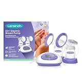 Lansinoh 2in1 Elektrische Milchpumpe - beleuchtetes LCD-Display - ein- oder beitseitiges Abpumpen - individuell einstellbar - mehr Milch in kürzerer Zeit