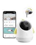 Simshine Babyphone mit Kamera, 2K HD Video Babyphone mit Schlafanalyse und Schreierkennung, Zwei-Wege-Audio, 360°/120° Schwenkbar, Infrarot-Nachtsicht Kamera, Gelb