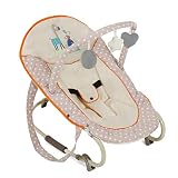 hauck Babywippe mit Spielbogen Bungee Deluxe für Babys ab Geburt bis 9 kg, Verstellbare Rückenlehne, 3-Punkt-Hüftgurt, Tragegriffe, Wippfunktion (Animals)