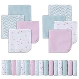 Softan Baby Waschlappen 24 Stück Badetücher für neugeborene 23 X 23 cm Handtücher Set, weiche und super saugfähig (Herzförmig)