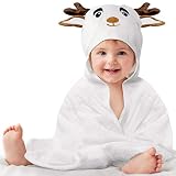 Kaome Baby Handtuch Kapuze Bio-Bambus Badetuch Kapuzenhandtuch Baby Großes weiches und super saugfähiges maschinenwaschbares Kleinkinder Badetücher mit niedlichen Ohren für Babybaden, 0-5 Jahre