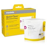 Medela Quick Clean Mikrowellenbeutel | Sterilisierende Mikrowellenbeutel für Flaschen, Milchpumpe und Teile | Beseitigt 99,9% der häufigsten Bakterien und Keime, 5 Stück