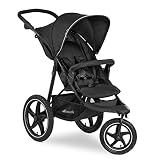 Hauck Kinder Buggy Runner 2, Große Luftreifen 3 Rad, Bis 25 kg, mit Liegefunktion und Netzfenster, UV-Schutz 50+, Höhenverstellbar, Zusammenklappbar, Großer Korb, Schwarz, 1 Stück (1er Pack)