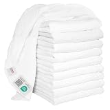 MAKIAN Mullwindeln 10er Pack, 80x80 cm, Oeko-TEX® Standard 100 geprüft, 10 Spucktücher in Premium Qualität - doppelt gewebte Stoffwindeln/Mulltücher, Kochfest - Weiß