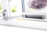 BeeGo Fenstersicherung Kinder für PVC-, Holz-, Metall- und Aluminium-Fensterrahmen, Fenstersicherung Selbstklebend, Kein Werkzeug oder Bohren, Kindersicherung Einfache Installation, (1 Schloss, Grau)