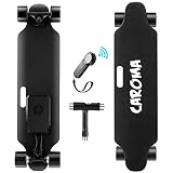 Caroma Skateboard Elektrisches,90CM Elektro Longboard,25KMH Höchstgeschwindigkeit,703W Electric Skateboard Motor,E Skateboard mit Ferngesteuertem,E Longboard für Jugendliche und Erwachsene