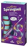 moses. 38137 Leuchtendes, verstellbares Springseil mit LED Lichtern, Hüpfseil mit 3 verschiedenen Leuchtmodi und Zähler, Bunt