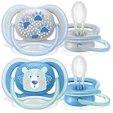 Philips Avent SCF085/03 Ultra Air Schnuller – Leichtes Schild, entworfen, um Luftzirkulation mit großen Löchern zu bieten, die die Haut Ihres Babys trocken hält