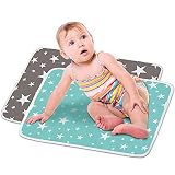 HyAdierTech 2 X Wasserdicht Wickelunterlage für Babys und Kleinkinder, Waschbar Inkontinenzauflage Wiederverwendbare Urin Matte Abdeckung, Atmungsaktiv, fürs fürs Jungen Mädchen50x70cm
