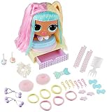 LOL Surprise OMG Styling Head- Candylicious, Schmink- und Frisierkopf mit hochwertigem Haar, Aufbewahrungsfach und 15 Zubehörteilen