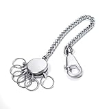 TROIKA PATENT CHAIN SCHLÜSSELHALTER – KR10-60/MA – rund, matt – Schlüsselanhänger - Karabinerhaken & Kette – 6 ausklinkbare Ringe zur Schlüsselorganisation – das Original von TROIKA