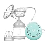 Yabtf Elektrische Milchpumpe, wiederaufladbare Brustpumpe mit 3 Modi und 9 Stufen, ultra-leises Muttermilch-Abpumpset inklusive Schnuller, kompakt und aus Silikon für unterwegs und zu Hause, Grün