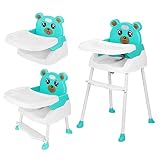 YORKING 4 in1 Kinderhochstuhl Höhenverstellbar Babyhochstuhl mit tisch Essstuhl Treppenhochstuhl Klappbar für Babystuhl Grün