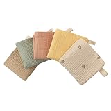 Chyuan Musselintücher für Babys, Neugeborene, Unisex, Lätzchen, Baby, Mädchen, Jungen, bequem, Musselin, Spucktuch, 100% Baumwolle, Mehrfarbig, 5 Stück