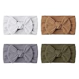 Baby Stirnband, Baby Haarband Mädchen, Baby Haarschleife, Nylon Stirnbänder Neugeborene Kleinkinder Haarbänder Schleife Haarschmuck, 4 Stück