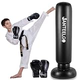 Boxsack für Kinder mit Boxhandschuhen: JanTeelGO 150cm Aufblasbarer Box Sack Kinders Stehend Geschenke für Jungen und Mädchen Alter von 3–12 Jahren Üben von Karate, Taekwondo, MMA (Boxsack Kinder-A)
