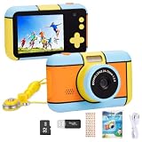 YunLone Kids Camera 24MP Selfie Digital Camera 2.4' LCD 1080P HD Video Camera for Children Boys Girls Toddles 3-10 Years, 32G SD Included - Blue&Orange
