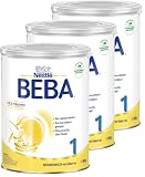 BEBA 1 - Anfangsmilch von Geburt an, Nur Laktose, Ohne Palmöl, Ohne Fischöl, Babynahrung, Baby-Milchpulver, 3er Pack (3 x 800g)