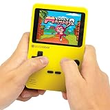 Silvergear® Mini Handheld Spielkonsole | Retro Konsole mit 240 Klassischen Spielen in 6 Kategorien | Tragbare Analogue Pocket Konsole | Retro-Arcade-Spielkonsole für Kinder und Erwachsene | Gelbe