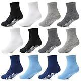 HYCLES Stoppersocken Kinder - 12 Paar Rutschfeste Socken für 0-10 Jahre, Mädchen 1-3 Jahre