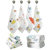 Caiery 8pcs Baby Musselin Waschlappen, Baby Badetücher/Weiche Neugeborene Baby Gesichtstücher, Mehrzweck-natürliche Baumwolle Baby Wipes 30cm*30cm