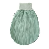 Lilakind“ Baby Musselin Strampelsack | Kleinkind Musselin Schlafsack | Made in Germany Grün Gr. XL