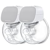 Momcozy Doppel-Milchpumpe, tragbare, freihändige elektrische Milchpumpe, 2 Modi, 5 Gänge, Pflege für die Gesundheit von Mutter und Baby, 24 mm (grau)