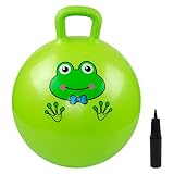 INPODAK Hüpfball für Kinder, Hüpfbäll ab 6 7 8 9 Jahre, 22 Zoll Hopper Ball, Sprungball für Jungen Mädchen, Kleinkinder Springbälle, Garten Spiel Drinnen Draußen Grün Frosch
